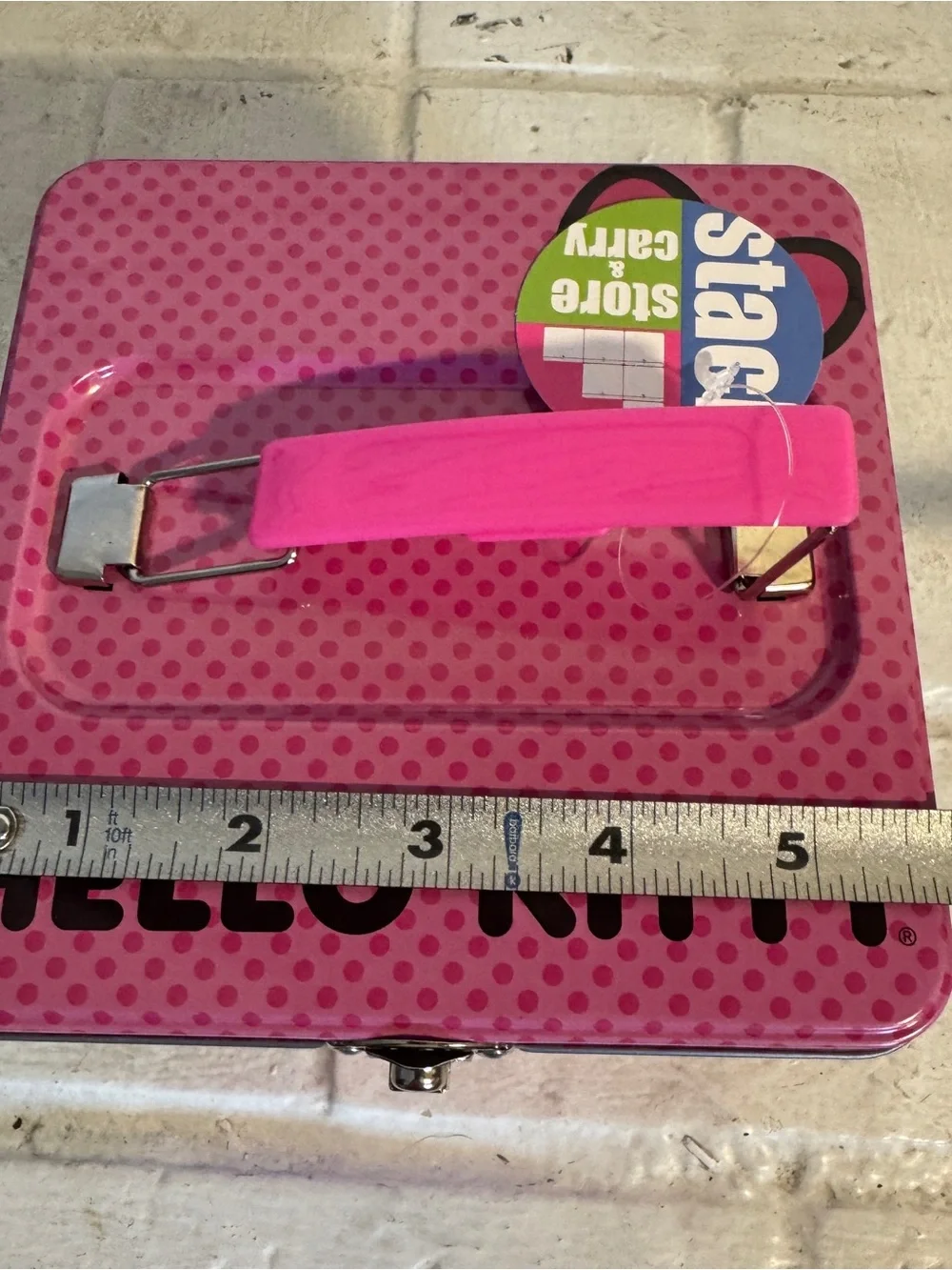 Hello Kitty Smile Sunshine Stack Store & Carry Tin Box Cube Sanrio 2024, 1 dent